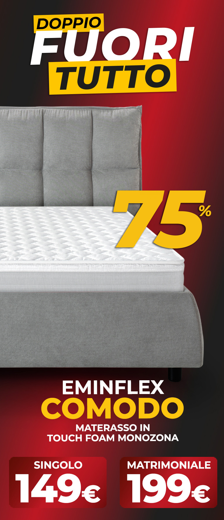 Saldi sul materasso Comodo di Eminflex