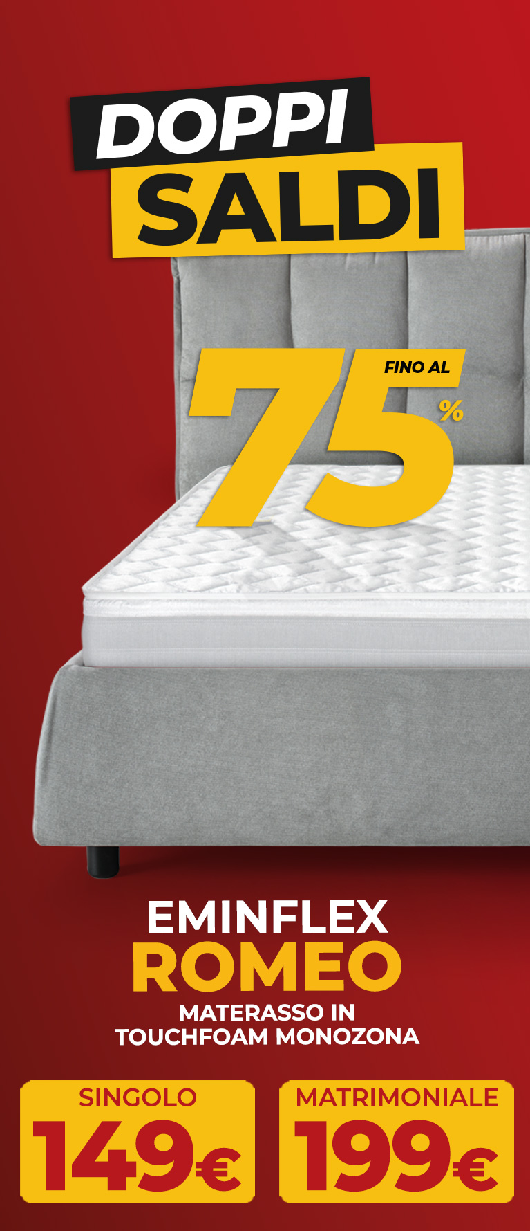 Saldi sul materasso Romeo di Eminflex