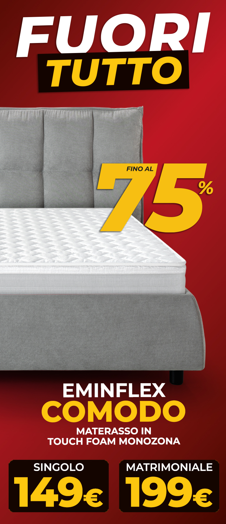 Saldi sul materasso Comodo di Eminflex