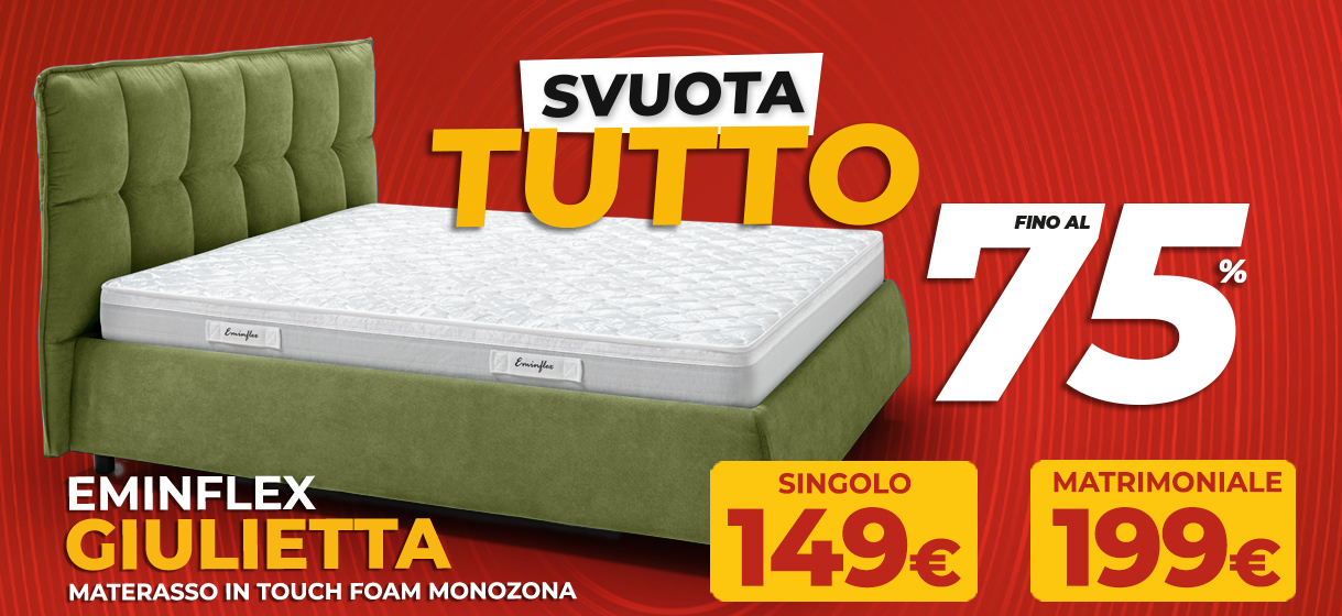 Sconto del 75% sul materasso Eminflex Giulietta