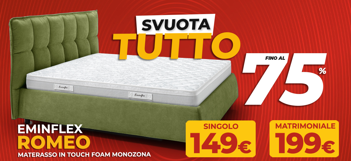 Sconto del 75% sul materasso Eminflex Romeo