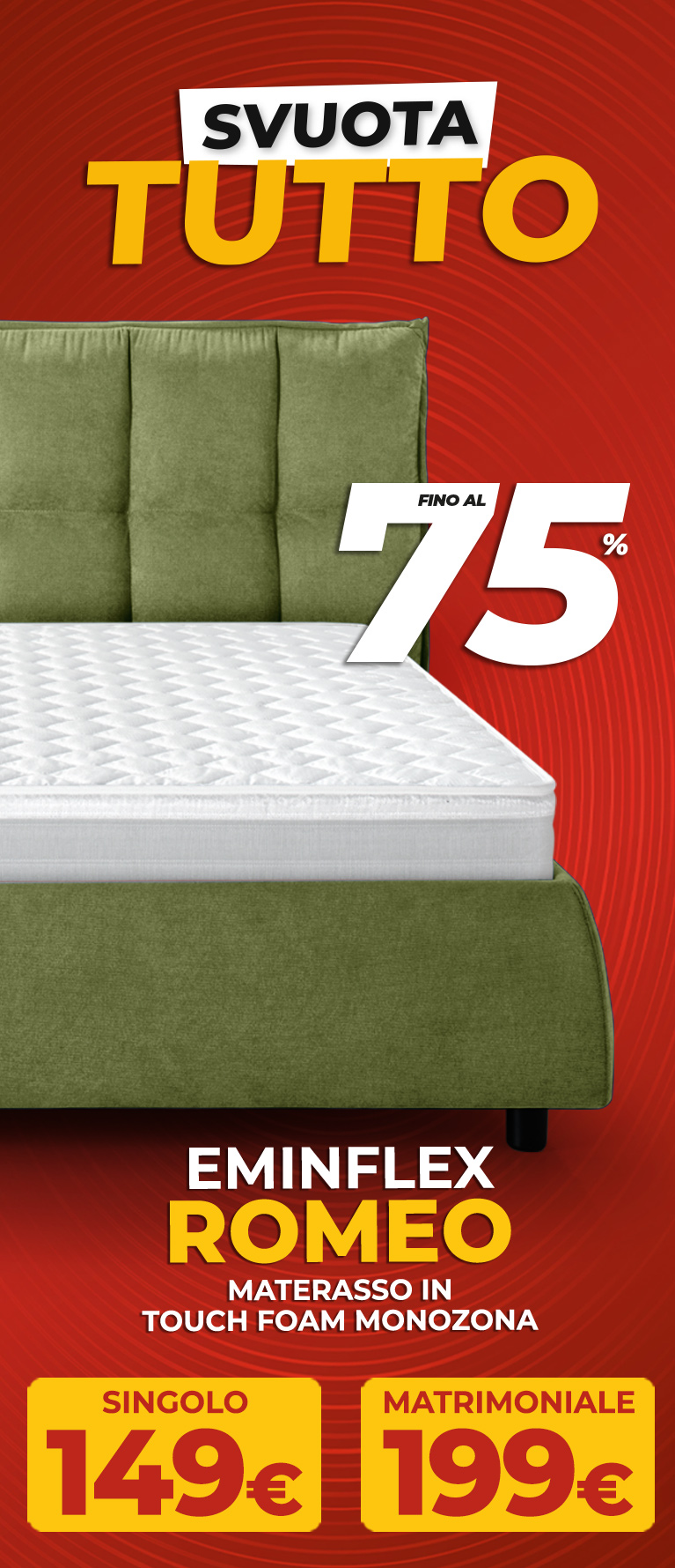 Saldi sul materasso Romeo di Eminflex