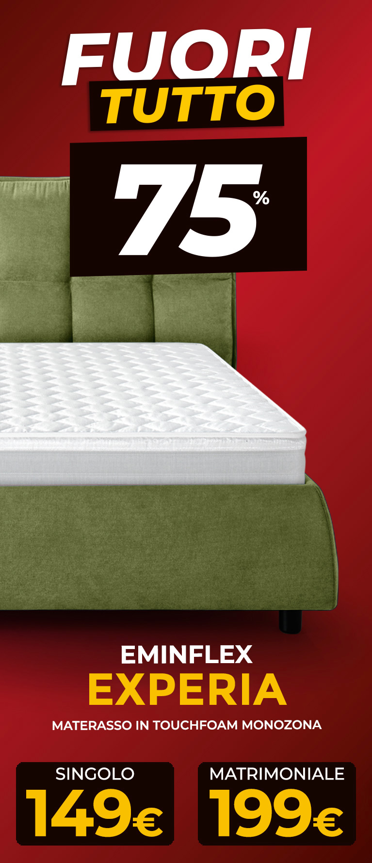 Saldi sul materasso Experia di Eminflex