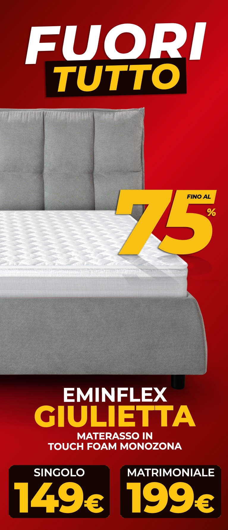 Saldi sul materasso Giulietta di Eminflex