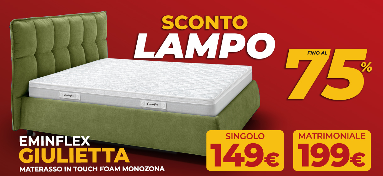 Sconto del 75% sul materasso Eminflex Giulietta