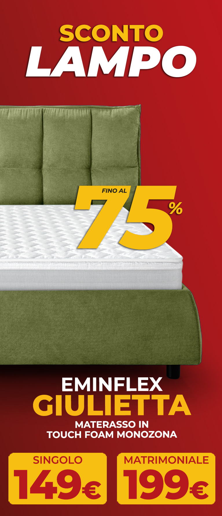 Saldi sul materasso Giulietta di Eminflex