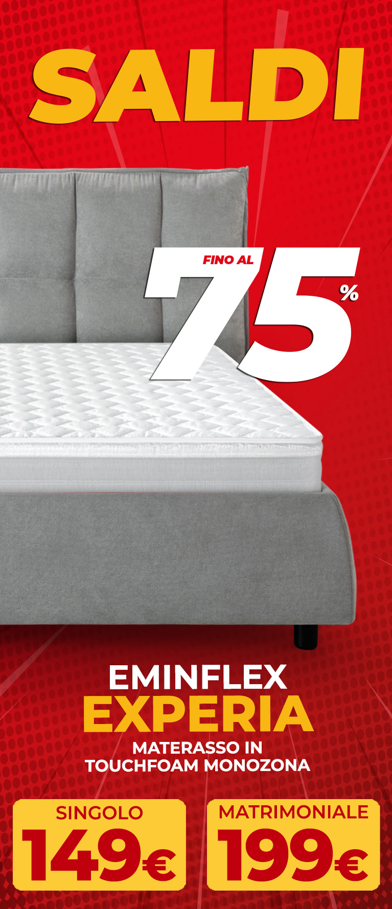 Saldi sul materasso Comodo di Eminflex