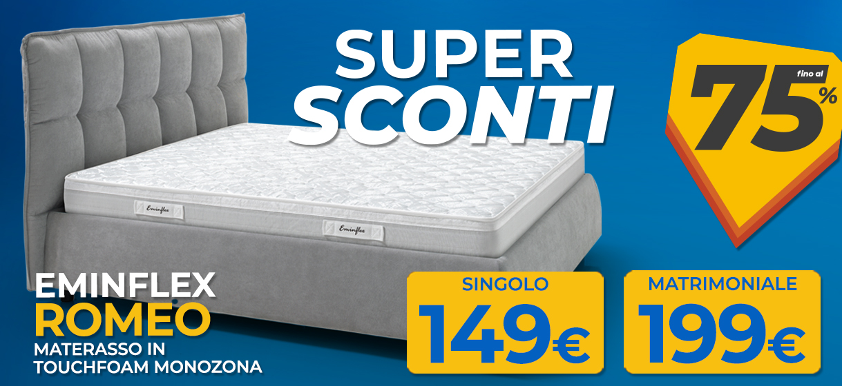 Sconto del 75% sul materasso Eminflex Romeo