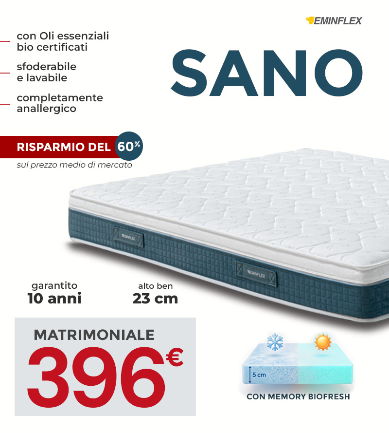 Eminflex offerta materasso matrimoniale Sano