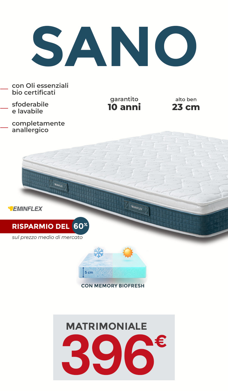 Eminflex offerta materasso Sano matrimoniale