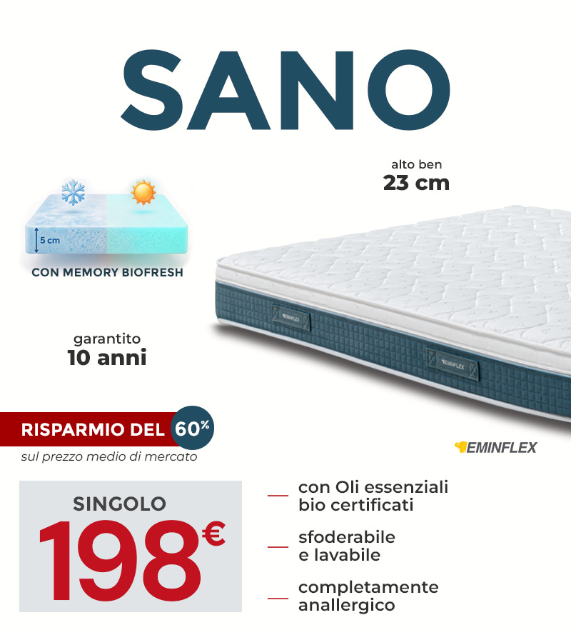 Eminflex offerta materasso Sano singolo