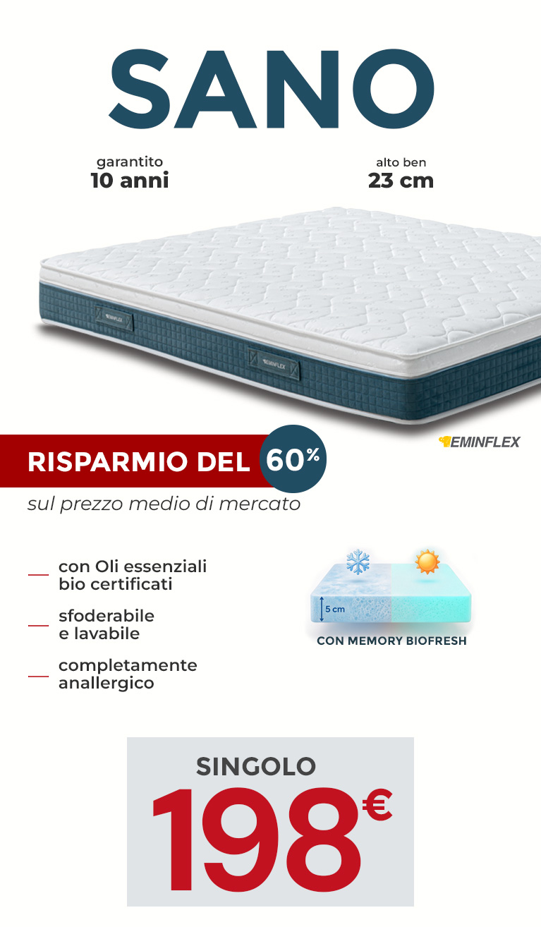 Eminflex offerta materasso Sano singolo